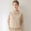 Suéter básico de punto para mujer con cuello polo, 100% cachemir con hilo Consinee, nueva colección otoño/invierno