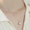 Collar Elegante Estilo Coreano Cao Shi para Mujer, Joyería con Colgante Redondo Geométrico de Perla de Imitación, Estilo Elegante para Uso Diario