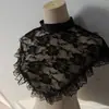 Lencería Femenina de Lujo de Encaje Coqueta con Diseño Puro de Crochet Calado y un Pequeño Cuello Falso Estilo Chal