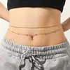 Moda Europea y Americana Joyería Amor Redonda Cadena de Cintura Multicapa para Mujer Mariposa Hueca Grava Apilada Doble Capa Cadena Corporal Sexy