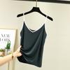 Modal Sling Pequeño para Mujer Verano Suelto Talla Grande Cuello en V Sin Mangas Camiseta Base Delgada Ajustada Adelgazante Top Interior