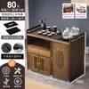 Mesa de Chá Móvel, Nova Mesa de Chá Doméstica Estilo Chinês, Pequena Mesa de Chá Não de Madeira Maciça, Chaleira de Escritório, Armário de Armazenamento de Carrinho de Chá Integrado
