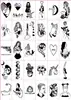 Fábrica de pegatinas de tatuaje al por mayor pegatinas de tatuaje pequeñas y frescas letras en inglés pegatinas de tatuaje geométricas papel de tatuaje de dibujos animados lindos