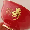 Bol de Longevidad Tamaño Grande y Pequeño Bol de Fideos de Longevidad Bol de Regalo Cerámica de Alta Gama Juego de Tazones Rojos Enviar para Cumpleaños de Personas Mayores Recuerdo de Banquete de Longevidad
