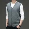 Chaleco de otoño e invierno para hombres jóvenes y de mediana edad, forro polar, engrosado, suave, agradable a la piel, chaleco de invierno cálido, chaleco para padre con bolsillo