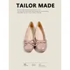 Zapatos Mary Jane Bajos Estilo Ballet Estilo Coreano con Moño Color Nude para Mujeres Petitas