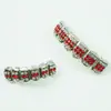 Conjunto de Dentes com Strass Vermelho Quadrado de Metal Full Diamond Hip-Hop Acessório de Moda Tendência Decoração de Dentes Hip-Hop Rap