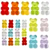 Lindo oso de dibujos animados colgante acrílico translúcido de color gelatina hecho a mano DIY cadena para teléfono collar colgante de llave