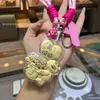 Nuevo Modelo Oro Puro 99 Oso Fresa Llavero Dorado Pulsera Colgante para Bolso Cadena de Teléfono Colgante de Pony Artículo Popular