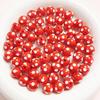 Cuentas redondas de resina de 12 mm de color de lunares divertidos y bonitos, cuentas sueltas, material para accesorios de collar y joyería para orejas hechos a mano