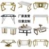 Pata de Mesa de Acero Inoxidable Hierro Mesa de Té Oficina Soporte de Pie de Mesa de Té de Tablero de Roca Fijo como Pata de Mesa de Comedor Base de Estante Metálico