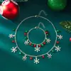 Collar con Colgante de Campana Colorida y Copo de Nieve de Diamante Pulsera Versátil Set de Regalo de Navidad y Carnaval