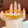 Loja de Ouro Mesmo Estilo Areia Dourada Sino Ruyi Pulseira de Bênção para Mulheres Novo Estilo Chinês Aberta Ajustável Versátil Pulseira Atacado