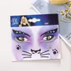 Pegatinas de Tatuaje de Halloween para la Cara, Pegatinas de Tatuaje Temporales para Cejas y Ojos, Decoración Facial de Maquillaje, Pegatinas de Tatuaje con Purpurina