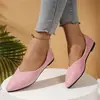 Zapatos de mujer transfronterizos 2025 otoño nuevo estilo punta fina planos poco profundos suela blanda zapatos de abuela talla 43 zapatos de talla grande venta al por mayor