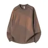 Sudadera básica de manga larga para hombre con bloques de color G-stone, cuello redondo, color liso, detalle funcional, juvenil, corte holgado