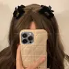Grampo de cabelo letra de veludo preto feminino para cabelo quebrado franja lateral presilha Princesa head pequeno grampo de cabelo acessórios de cabelo grampo de laço