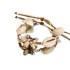 Pulsera trenzada de conchas estilo resort costero bohemio, ajustable con cordón, pequeña, fresca, de moda, de alta gama