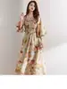 Comercio exterior transfronterizo, vestido estampado de estilo europeo para mujer, nuevo, moderno y versátil, adelgazante