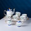 Juego de Té para el Té de la Tarde Estilo Europeo Lujo Ligero Juego de Tazas de Café de Porcelana de Hueso de Gama Alta Exquisito Lujo de Gama Alta Estilo Británico Venta al por Mayor