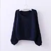 Comercio exterior europeo y americano otoño e invierno nuevo suéter de punto holgado con cuello redondo trenzado, suéter de punto para mujer estilo casual