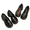 Zapatos de cuero para mujer de estilo británico con punta redonda y tacón alto, estilo japonés, nuevos de otoño 2026, mocasines franceses versátiles para combinar con faldas y uniformes JK