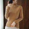 Wool Blended 2022 Outono e Inverno Novo Mulheres Slim-fit Half-turtleneck Solid Color Short Base Interna Knit Sweater
