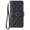 Funda de Cuero para Teléfono Oppo Realme 15 con Hebilla de Anillo para Llevar Cruzado y Patrón de Espiga Realme C67/Narzo 70X