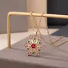 Collar de Copo de Nieve Completo de Diamantes Moxi Suministro Transfronterizo Joyería Colgantes Europeos y Americanos Colgante de Moda Congelado para Mujer