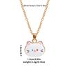 Collar con colgante de gato bonito de moda europea y americana, joyería de aleación con forma de animal para mujer, cadena de suéter de dibujos animados de nicho que combina con todo OL