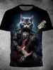 2025 Nueva Camiseta de Manga Corta de Moda Versátil de Alta Calidad con Estampado de Animales para Hombre, Exportación Europea y Americana Casual