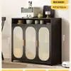 Armario de almacenamiento integrado de pared para comedor, armario de almacenamiento diverso para sala de estar, armario de cocina, gabinete de té de estilo crema para dormitorio