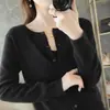 Primavera 2026 Nuevo Estilo Suéter de Lana Cárdigan para Mujer Color Sólido Camisola Tejida Conjunto de Dos Piezas Traje Sencillo