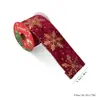 Cinta de Terciopelo Navideña Estampado en Caliente Copo de Nieve Retro Borde de Alambre de Hierro Horneado Decoración Navideña Cinta de Satén Árbol de Navidad Empaque de Caja de Regalo
