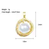 [Oro Real de Cobre] Lujo Ligero Perla Elegante Elegante Exportación Transfronteriza DIY Joyería Hecha a Mano Cobre Circonio Microincrustado Colgante