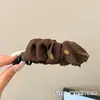 Pinza de Plátano Plegada con Manchas Maillard para Mujer Sensación de Alta Gama Parte Posterior de la Cabeza Recogido Cola de Caballo Alta Pinza Vertical Pinza para el Cabello Accesorios para el Cabello