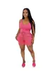 Tw727 Estación Independiente de Amazon Transfronteriza Europeos y Americanos Shorts de Algodón Lavado Engrosados Chaleco Sexy para Mujer Conjunto Casual de Dos Piezas