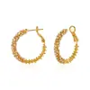 Moda y Sencillez Diseño de Nicho Círculo Aspecto Adelgazante Pendientes Exagerados Estilo Europeo y Americano Completamente Incrustados Pendientes de Diamante de Alta Gama para Mujer