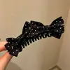 Novo Acessório de Cabelo Presilha Banana com Laço 2026, Estilo Universitário Presilha Mágica para Rabo de Cavalo Alto para Mulheres, Presilha de Garra Exquisita e Sofisticada