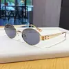Gafas de sol GM del mismo estilo de Wang Hedi para hombre, forma ovalada de color té vintage, gafas de sol metálicas estilo old money para mujer, protección solar de alta gama