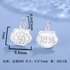 Plata Pura 999 Accesorios Cara Sonriente Piezas para Joyería DIY Pulsera Collar Colgante Pendientes Colgante Venta Directa de Fábrica