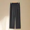 Pantalones de madre de mediana edad y anciana primavera y otoño elegantes adelgazantes de pierna ancha versátiles casuales para mujer sueltos deportivos largos