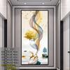 Pintura decorativa mural autoadhesiva estilo chino para entrada de sala de estar, pegatinas, papel tapiz vertical de fondo para pasillo, puerta de armario
