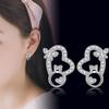 Brincos de Coração e Borboleta de Prata Pura com Zircônia Qiaolanxuan, Moda Estilo Coreano para Mulheres Estudantes, Atacado
