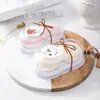 Festival de Mediados de Otoño cinta de terciopelo caja de embalaje para pastel de yema de huevo pastel de nieve decoración copo de nieve etiqueta para dulces cadena