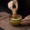 Cuenco de Matcha estilo Yao con soporte para batidor de té, Utensilios de té de la Dinastía Song, Cuenco de té, Pincel de té