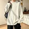 Llegada Nueva 2026: Camiseta de Manga Larga para Hombre, Tallas Grandes, Marca de Moda, Estampado a Cuadros, Capa Base, Cuello Redondo, Corte Holgado, Otoño