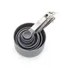 Venta al por mayor de fábrica juego de 8 piezas acero inoxidable cuchara medidora mango de silicona taza medidora juego de cucharas medidoras herramientas para hornear