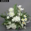 Nuevo arreglo floral de lugar de boda flor artificial decoración de boda fila de flores terminada pasarela camino arte floral boda flor artificial