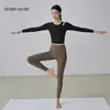 Top de Yoga Adelgazante para Primavera y Verano con Almohadillas en el Pecho, Mangas Largas, Secado Rápido, Tallas Grandes para Mujeres de Tallas Grandes, Conjunto Deportivo para Pilates para Mujeres